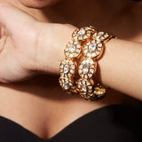 Gold Plated Womens Kundan, Polki Pair of Bangles