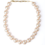 Florence White Womens Pearl Short Necklace set (Freesize)