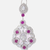 Silver Plated Purple Womens Pair of Chandbali Earrings