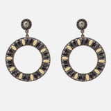 Florence Silver Plated Black Womens Pair of Dangle Earrings
