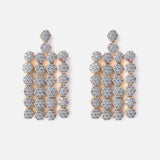 Gold Plated Womens Zircon Dangler Pair of Earrings