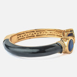 Gold Plated Blue Colored Kundan, Polki Womens Kada