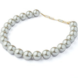 Florence Grey Womens Pearl Short Necklace set (Freesize)