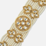 Gold Plated White Womens Beaded Bracelet