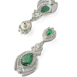 Zia Silver Plated Green Womens Zircon Pair of Earrings (Freesize)