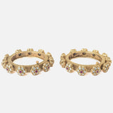 Gold Plated Red Colored Temple Womens Pair of Bangles