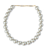 Florence Grey Womens Pearl Short Necklace set (Freesize)