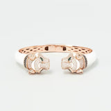 Rose Gold Finish Zircon Enamelled Bangle