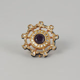 Gold Finish Kundan Polki Ring