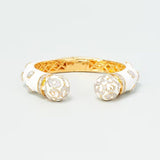 Gold Finish Zircon Enamelled Bangle