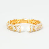 Gold Finish White Zircon Bangle