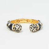 Gold Finish Zircon Enamelled Bangle