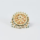 Gold Finish Kundan Polki Ring