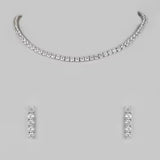 White Finish Zircons Necklace Set