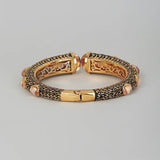 Gold Finish Synthetic Stones Enameled Kada