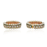 Gold Finish Polki Kundan with Pearl Slide Bangles, Set of 2