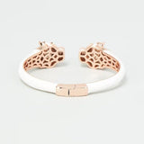 Rose Gold Finish Zircon Enamelled Bangle