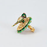 Gold Finish Kundan Polki Parrot Ring