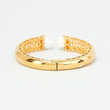 Gold Finish White Zircon Bangle