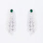 White Finish Zircon & Green Emerald Dangler Earrings
