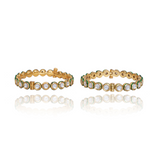 Gold Finish Studded Kundan Bangles, Set of 2