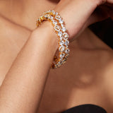 Gold Plated Zircon Studded Openable Bangles, Set of 2