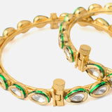 Aatman Gold Plated Womens Kundan, Polki Pair of Bangles