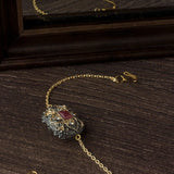 Gold Plated Multi Colored Synthetic Stone Womens Bracelet