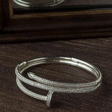 Silver Plated Zircon Womens Kada