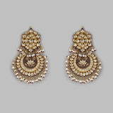Gold-Plated Jaipuri Kundan Pearl Chandbali Earrings