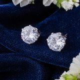 Zia Silver Plated Womens Zircon Pair of Earrings (Freesize)