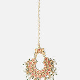 Gold Plated Multicolored Womens Kundan, Polki Maangtikka