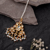 Gold Plated Womens Kundan, Polki Maangtikka