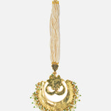 Gold Plated White Womens Kundan, Polki Maangtikka