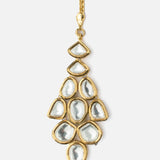 Gold Plated Womens Kundan, Polki Maangtikka