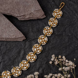 Gold Finish Kundan Polki Mathapatti