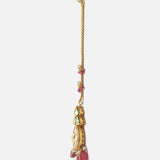 Gold Plated Red Womens Kundan, Polki Maangtikka