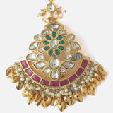 Gold Plated Multicolored Womens Kundan & Polki Maangtikka