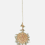 Gold Plated Pink Womens Kundan, Polki Maangtikka
