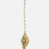 Gold Plated Red Womens Kundan & Polki Maangtikka