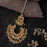 Gold Plated Womens Kundan, Polki Maangtikka