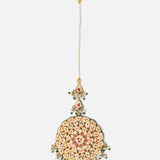 Gold Plated Red Womens Kundan, Polki Maangtikka