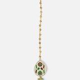 Gold Plated Blue Womens Beaded Maangtikka