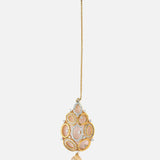 Gold Plated Womens Zircon Maangtikka