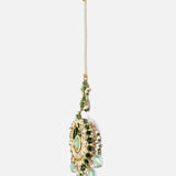 Gold Plated Green Womens Kundan, Polki Maangtikka