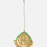 Gold Plated Multicolored Womens Kundan, Polki Maangtikka