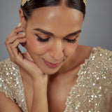 Saadgi Gold Plated Kundan, Polki Womens Maathapatti