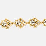 Gold Plated White Womens Kundan, Polki Maathapatti