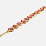 Gold Plated Pink Womens Kundan, Polki Maathapatti