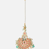Gold Plated Green Womens Kundan, Polki Maangtikka